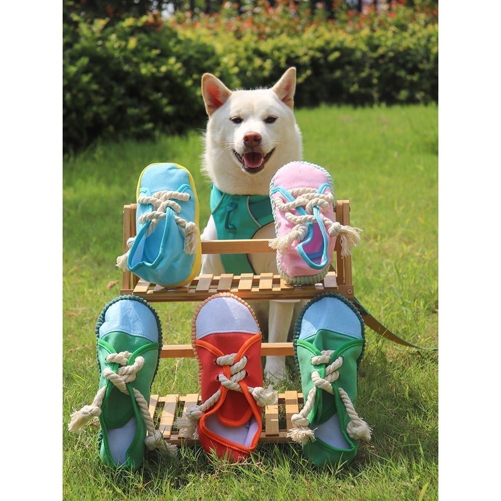 【汪喵森活】 布鞋玩具 藏食玩具 發聲玩具 啾啾玩具 咬咬玩具 繩結玩具 陪伴 拔河玩具 互動玩具 BB玩具 益智 響鈴-細節圖8