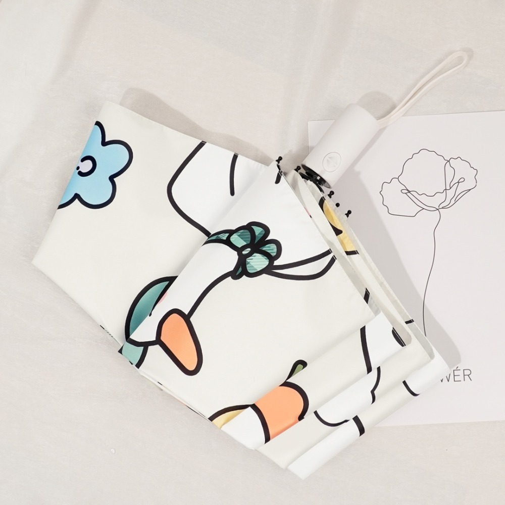 【汪喵森活】 💧雨尼 with u ☀ 跳舞鴨鴨 抗UV 手動傘 黑膠傘 快乾傘 摺疊傘 折疊傘 雨傘 陽傘 自動傘-細節圖4