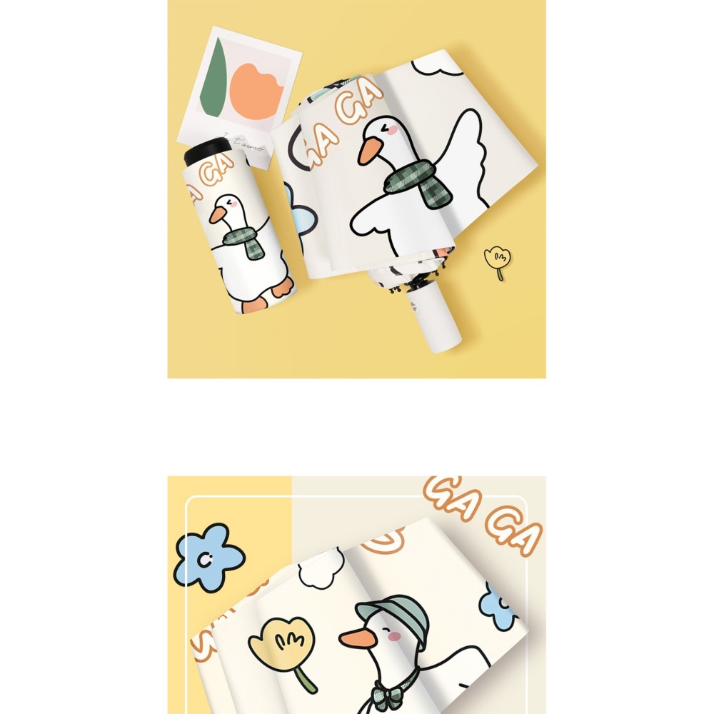 【汪喵森活】 💧雨尼 with u ☀ 跳舞鴨鴨 抗UV 手動傘 黑膠傘 快乾傘 摺疊傘 折疊傘 雨傘 陽傘 自動傘-細節圖8