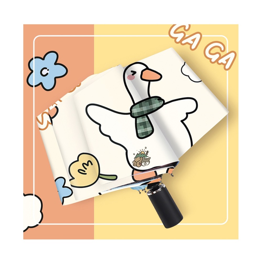 【汪喵森活】 💧雨尼 with u ☀ 跳舞鴨鴨 抗UV 手動傘 黑膠傘 快乾傘 摺疊傘 折疊傘 雨傘 陽傘 自動傘-細節圖9