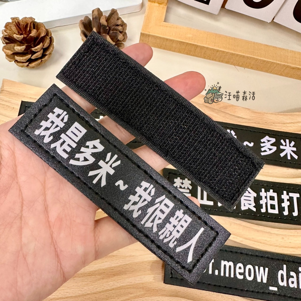 【汪喵森活】 魔鬼氈字貼 胸背帶字貼 客製字貼 文字貼 胸背帶側貼 魔鬼貼 魔術貼 魔術側貼 F7字貼 防走失 狗名牌-細節圖3