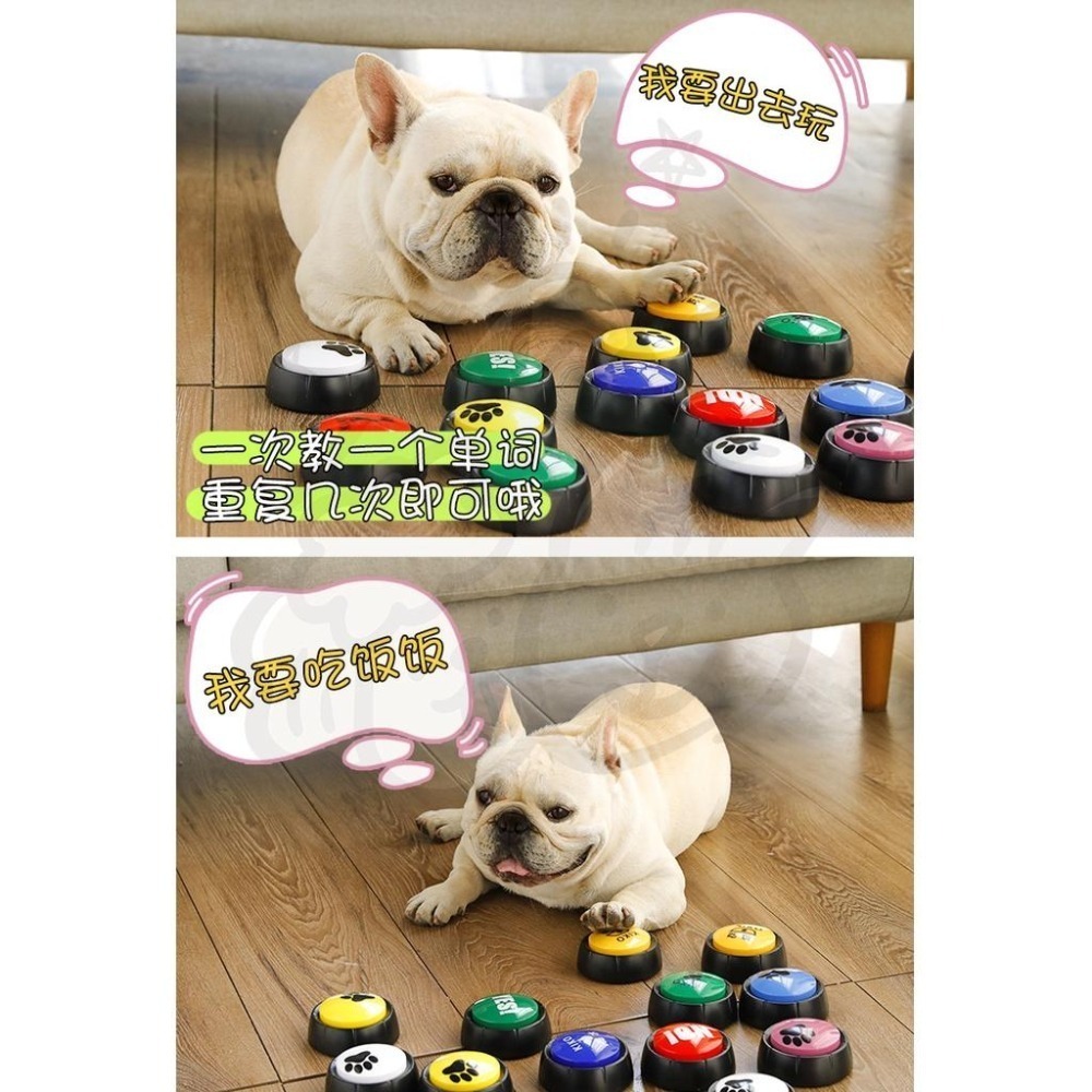 【汪喵森活】 可錄音 寵物訓練 寵物點餐鈴 出去玩 吃飯玲 學習玲 交流按鈕 餐鈴 呼叫鈴 按鈴 寵物訓練鈴 發聲器-細節圖3