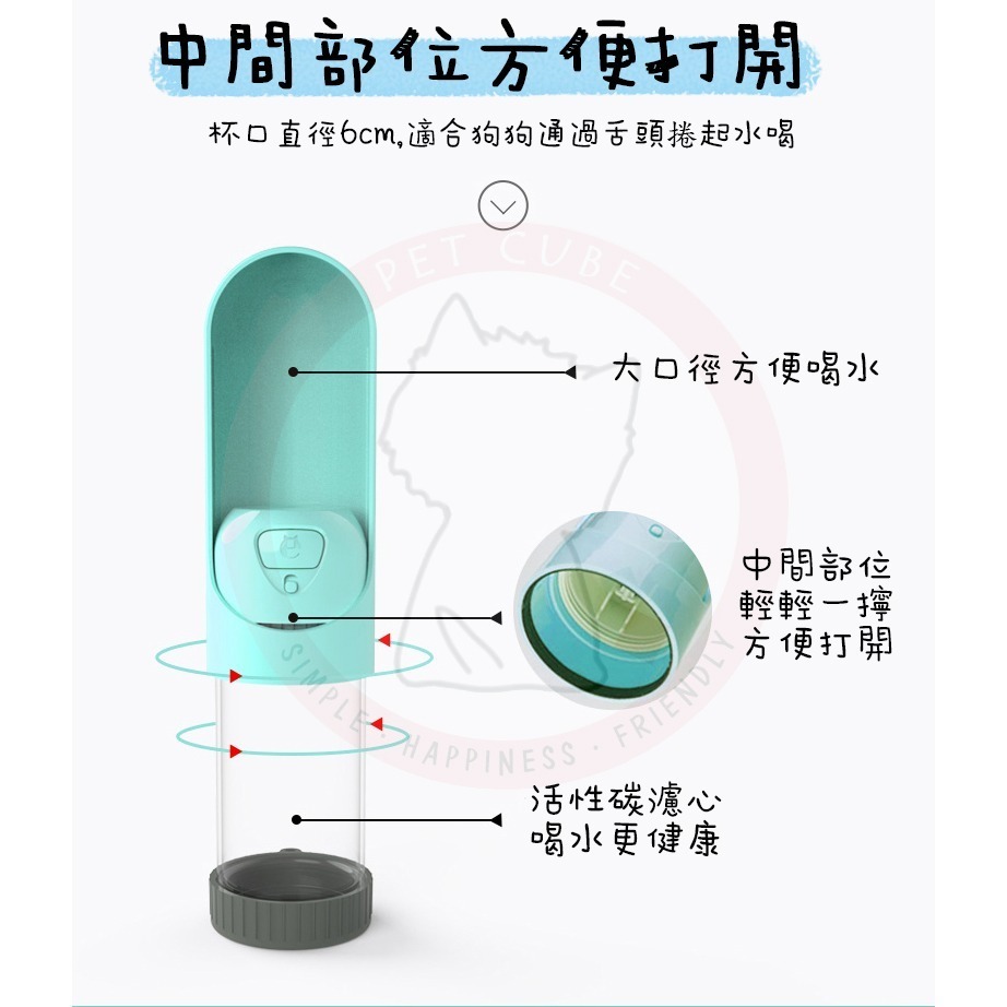 【汪喵森活】 寵物水瓶 寵物隨行杯 戶外水瓶 寵物 飲水杯 隨身杯 水瓶 寵物戶外 過濾水瓶 狗狗 貓咪 寵物外出水瓶-細節圖9