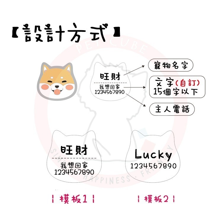 【汪喵森活】 狗狗吊牌 寵物名牌 防走失 防走丟 狗牌 狗狗用品 狗項圈 狗名牌 客製吊牌 客製狗牌 客製名牌 寵物掛牌-細節圖4