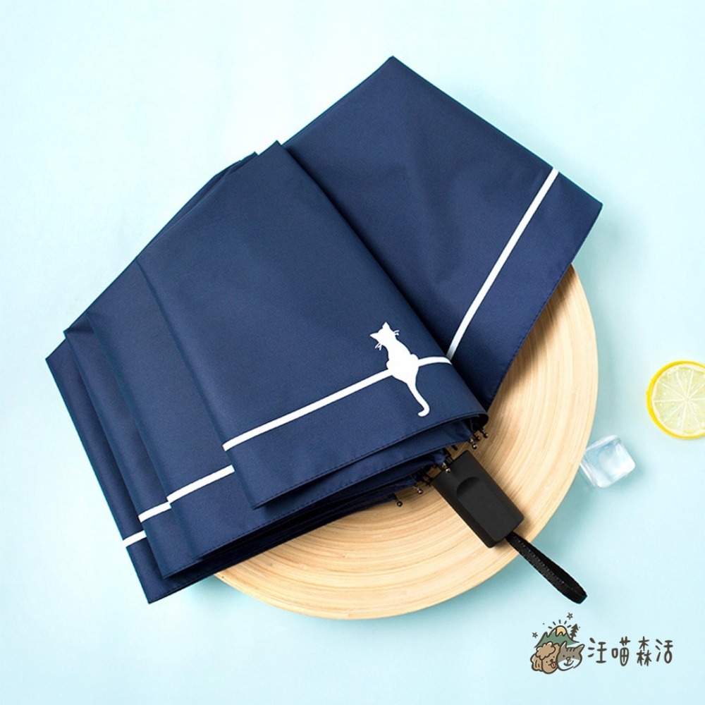 【汪喵森活】 💧 雨尼 with u ☀ 貓咪剪影 抗UV 手動傘 黑膠傘 摺疊傘 折疊傘 快乾傘 雨傘 陽傘 自動傘-細節圖3