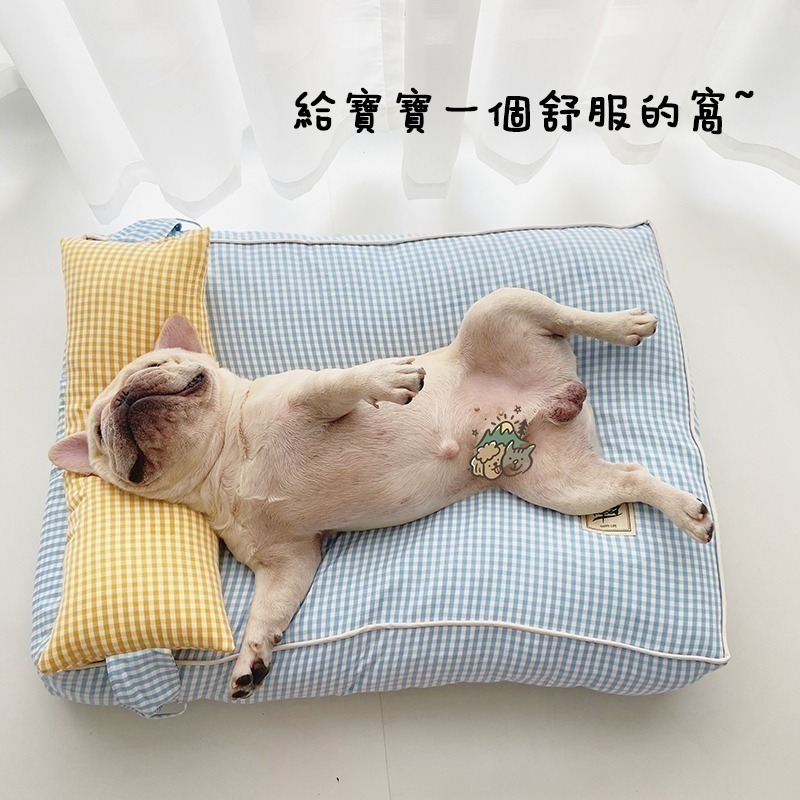 【汪喵森活】 可拆洗狗窩 帶枕睡床 寵物床 貓窩 寵物睡窩 寵物窩 狗墊 貓墊 貓床 寵物床墊 寵物床 寵物睡墊 狗睡窩-細節圖6