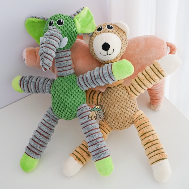 【汪喵森活】 11款 寵物玩具 菠蘿紋 玉米絨 發聲玩具 大象 熊熊 驢子 寵物玩具 發聲玩偶 咬咬玩具 可愛動物-細節圖6