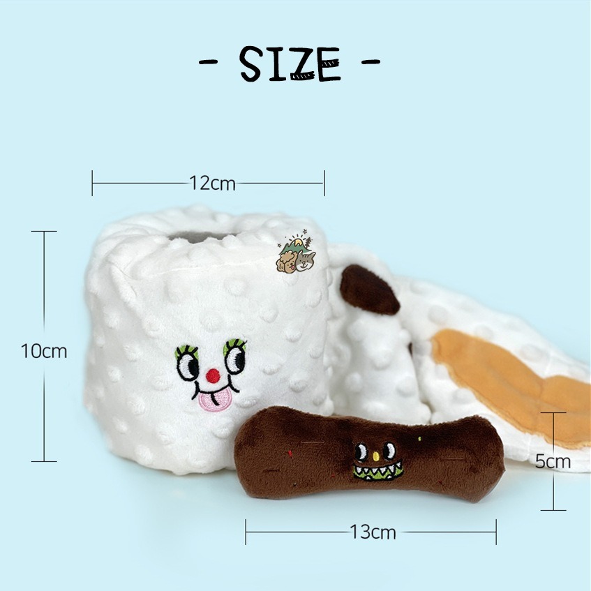 【汪喵森活】捲筒衛生紙 寵物嗅聞玩具 藏食玩具 衛生紙 狗玩具 寵物玩具 藏食娃娃 捲紙玩具 嗅食玩具 益智 發聲玩具-細節圖2