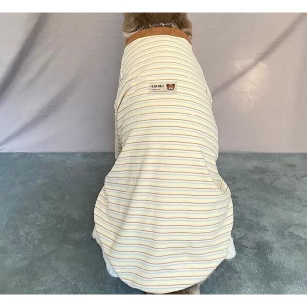 【汪喵森活】4色 小熊標籤 彈力條紋衣 德絨棉衣 狗衣服 黃金獵犬 拉不拉多 薩摩耶 法柴犬 柯基 米克斯 邊境 巨貴-細節圖5