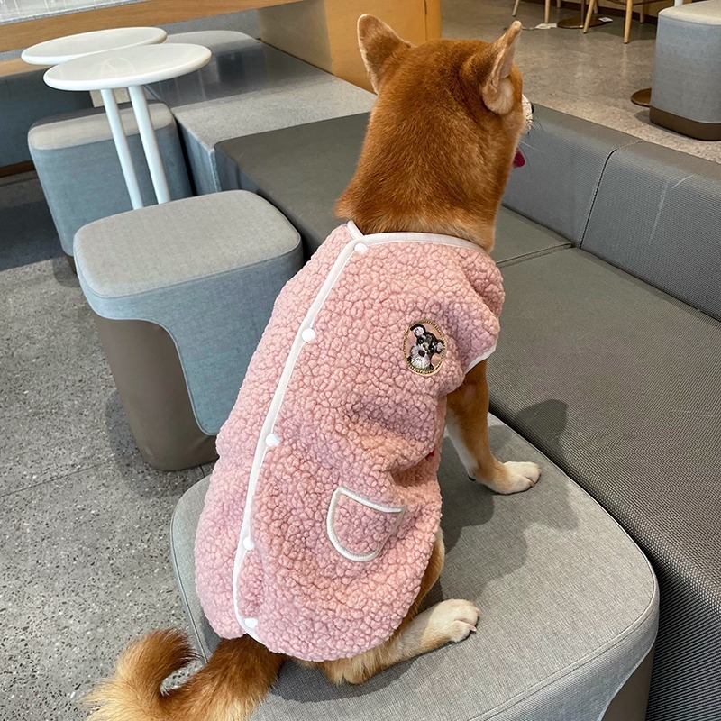 【汪喵森活】雪納瑞刺繡 加絨背心 2色 小口袋 雙色 寵物服飾 秋冬服飾 狗狗衣服 中型犬 小型犬 柯基 柴犬 米克斯-細節圖6