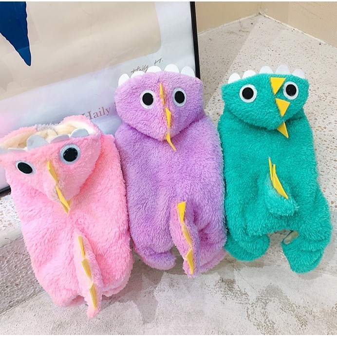 【汪喵森活】恐龍 帽Tee 三色 四腳衣 寵物服飾 比熊 博美 貴賓 貓咪 小型犬 吉娃娃 雪納瑞 貓衣服 西高地-細節圖3