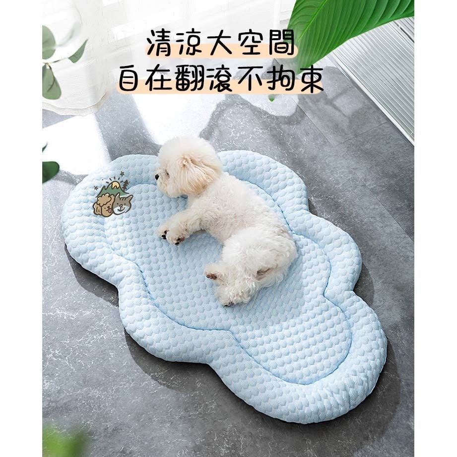 【汪喵森活】雲朵3D 寵物涼墊 帶枕睡墊 降溫 涼感 柯基 法鬥 柴犬 比熊 臘腸 寵物床 睡窩 涼墊 夏季睡墊 夏天-細節圖4