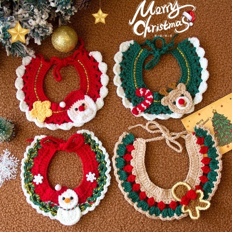 【汪喵森活】 寵物圍巾 聖誕老人 麋鹿 拐杖 針織圍巾 聖誕圍巾 狗圍巾 狗圍脖 貓咪圍巾 寵物配件 聖誕節 過年-細節圖5