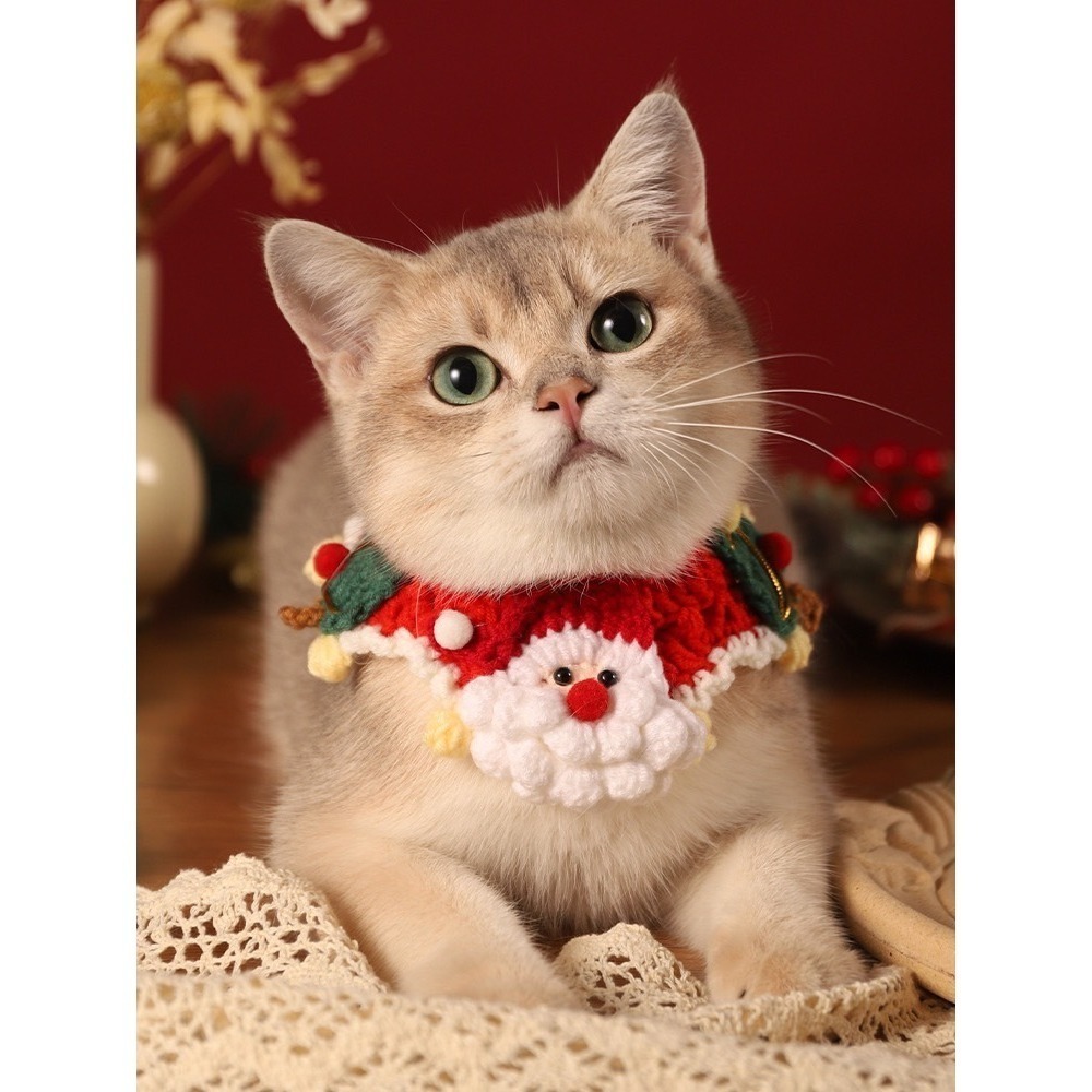 【汪喵森活】 寵物圍巾 聖誕老人 麋鹿 拐杖 針織圍巾 聖誕圍巾 狗圍巾 狗圍脖 貓咪圍巾 寵物配件 聖誕節 過年-細節圖9