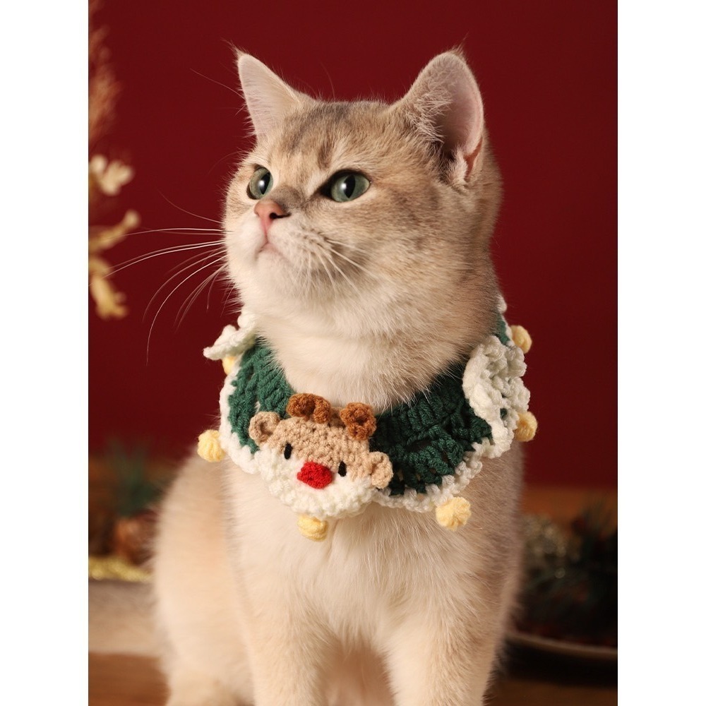 【汪喵森活】 寵物圍巾 聖誕老人 麋鹿 拐杖 針織圍巾 聖誕圍巾 狗圍巾 狗圍脖 貓咪圍巾 寵物配件 聖誕節 過年-細節圖10