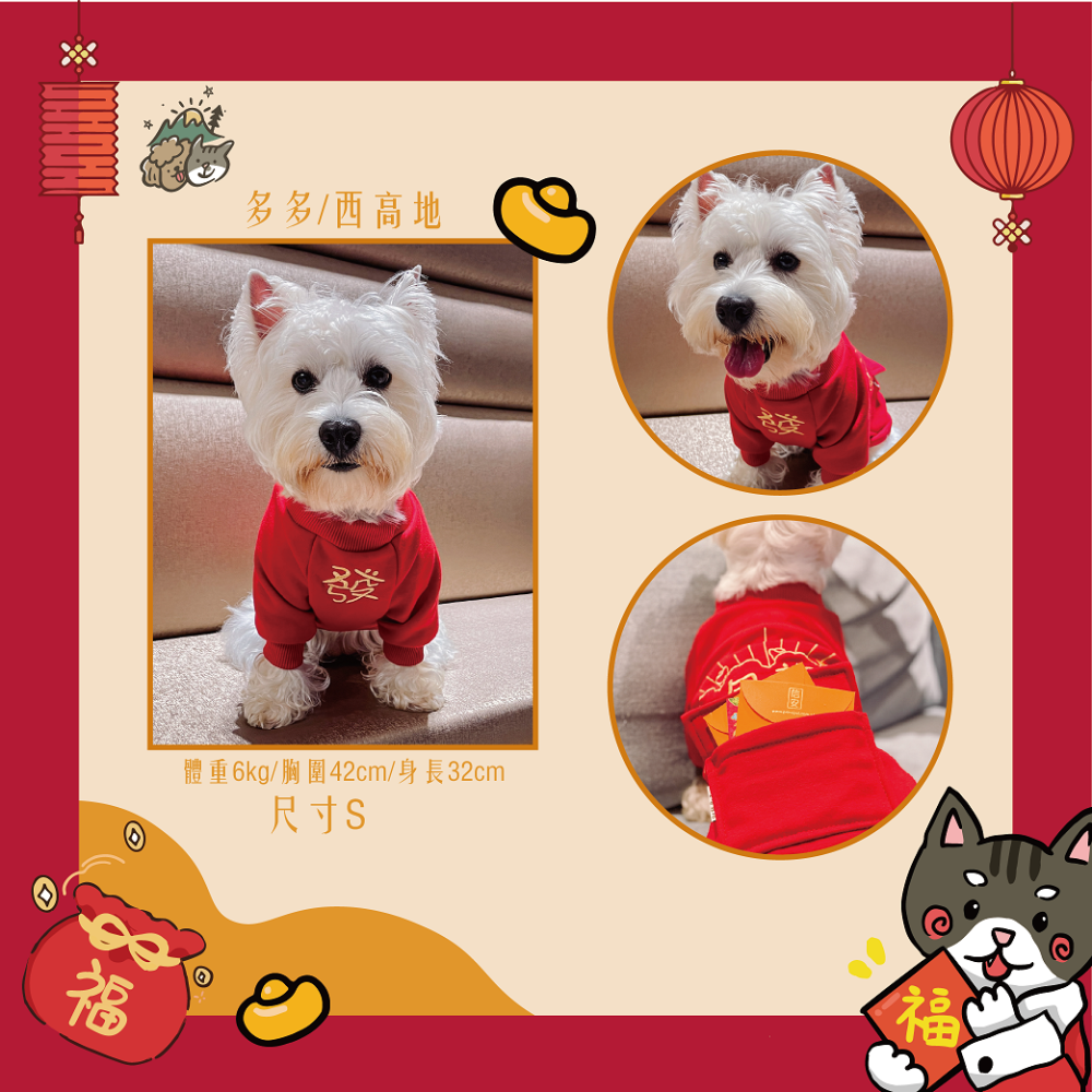 【汪喵森活：獨家款⭐】 新年 春節 紅包放這 恭喜發財 新春 過年 貓狗過年 寵物服飾 狗衣服 柯基 柴犬 米克斯-細節圖10