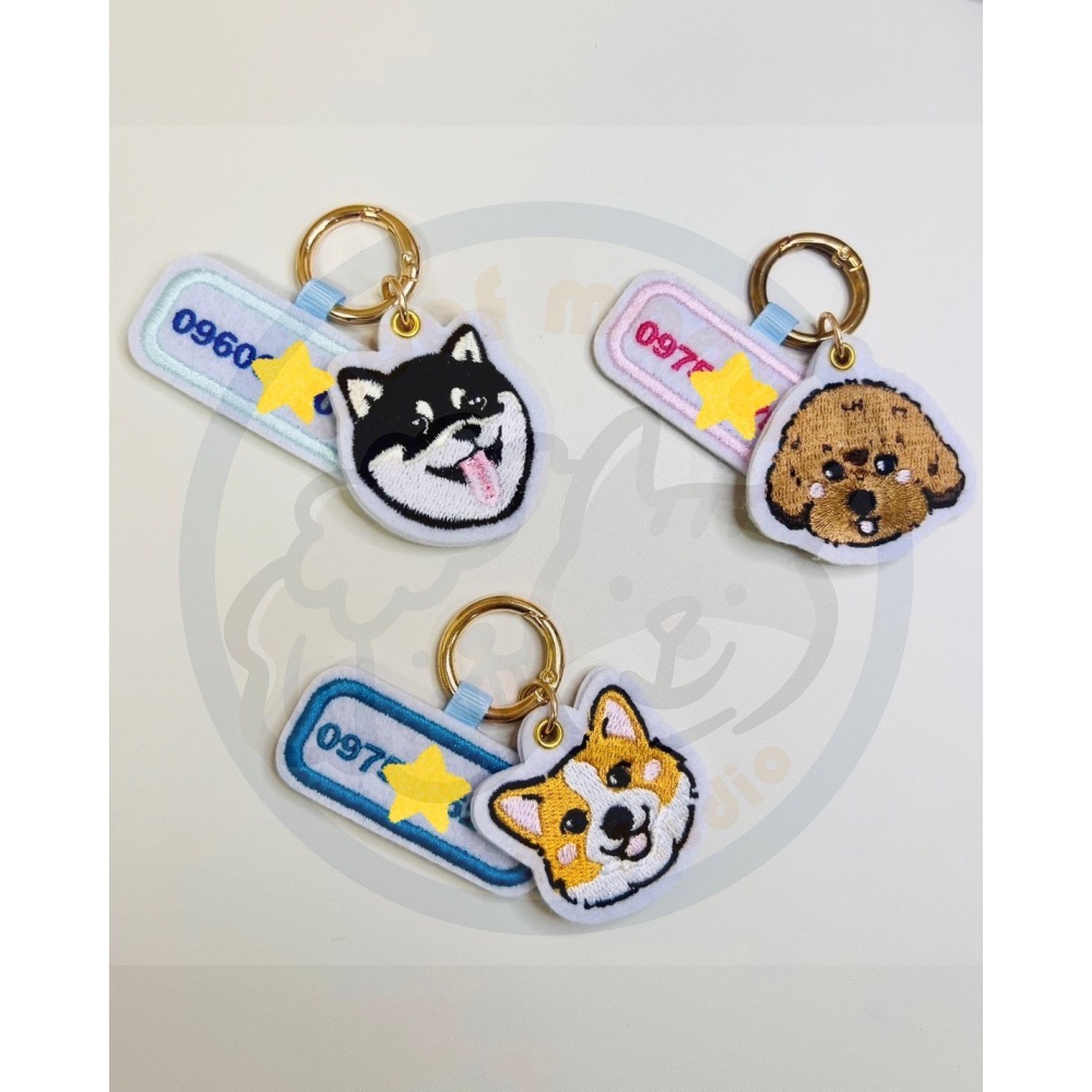 【汪喵森活】1+1不織布名牌 狗狗名牌 狗狗刺繡名牌 狗牌訂製防丟名牌 名牌吊飾 寵物吊牌 刺繡狗牌 寵物名牌 客製狗牌-細節圖3