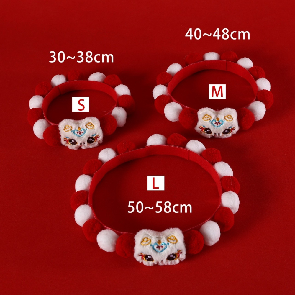 【汪喵森活】 春節 7款40kg內 球球項鍊 寵物圍巾 毛絨球球 過年圍巾 狗圍巾 狗圍脖 貓圍巾 寵物配件 新春 新年-細節圖8