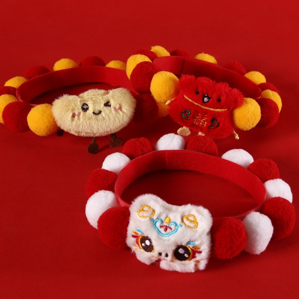 【汪喵森活】 春節 7款40kg內 球球項鍊 寵物圍巾 毛絨球球 過年圍巾 狗圍巾 狗圍脖 貓圍巾 寵物配件 新春 新年-細節圖9