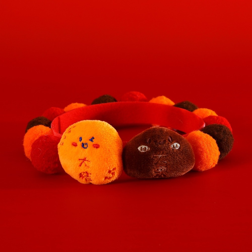 【汪喵森活】 春節 7款40kg內 球球項鍊 寵物圍巾 毛絨球球 過年圍巾 狗圍巾 狗圍脖 貓圍巾 寵物配件 新春 新年-規格圖11