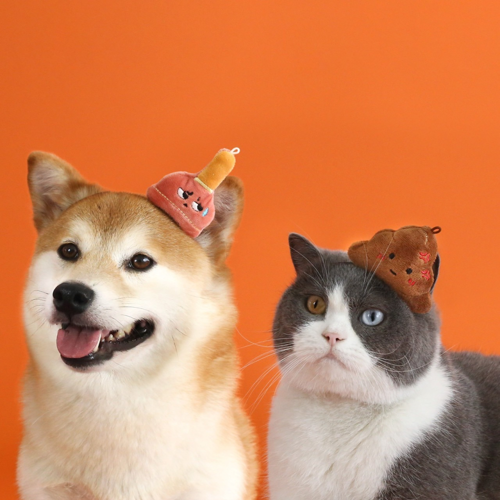 【汪喵森活】 搞笑變裝 便便髮箍 大便髮箍 萬聖節變裝🎃 寵物髮箍 寵物帽子 寵物萬聖節 貓狗萬聖節 寵物變裝 可愛變-細節圖2