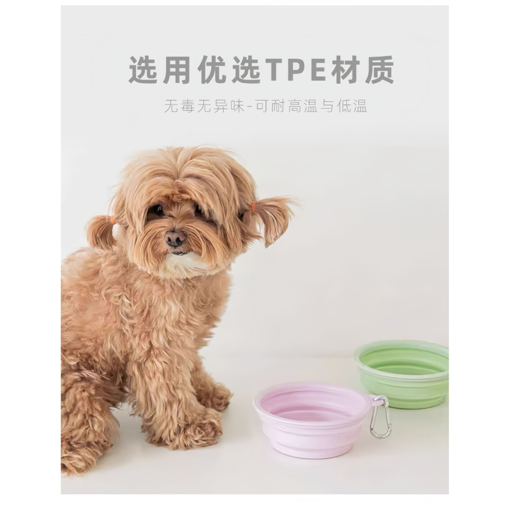 【汪喵森活】 13/15cm 馬卡龍 折疊碗 寵物外出碗 矽膠折疊碗 附扣環 摺疊碗 狗外出碗 狗碗 外出矽膠碗 外出碗-細節圖3