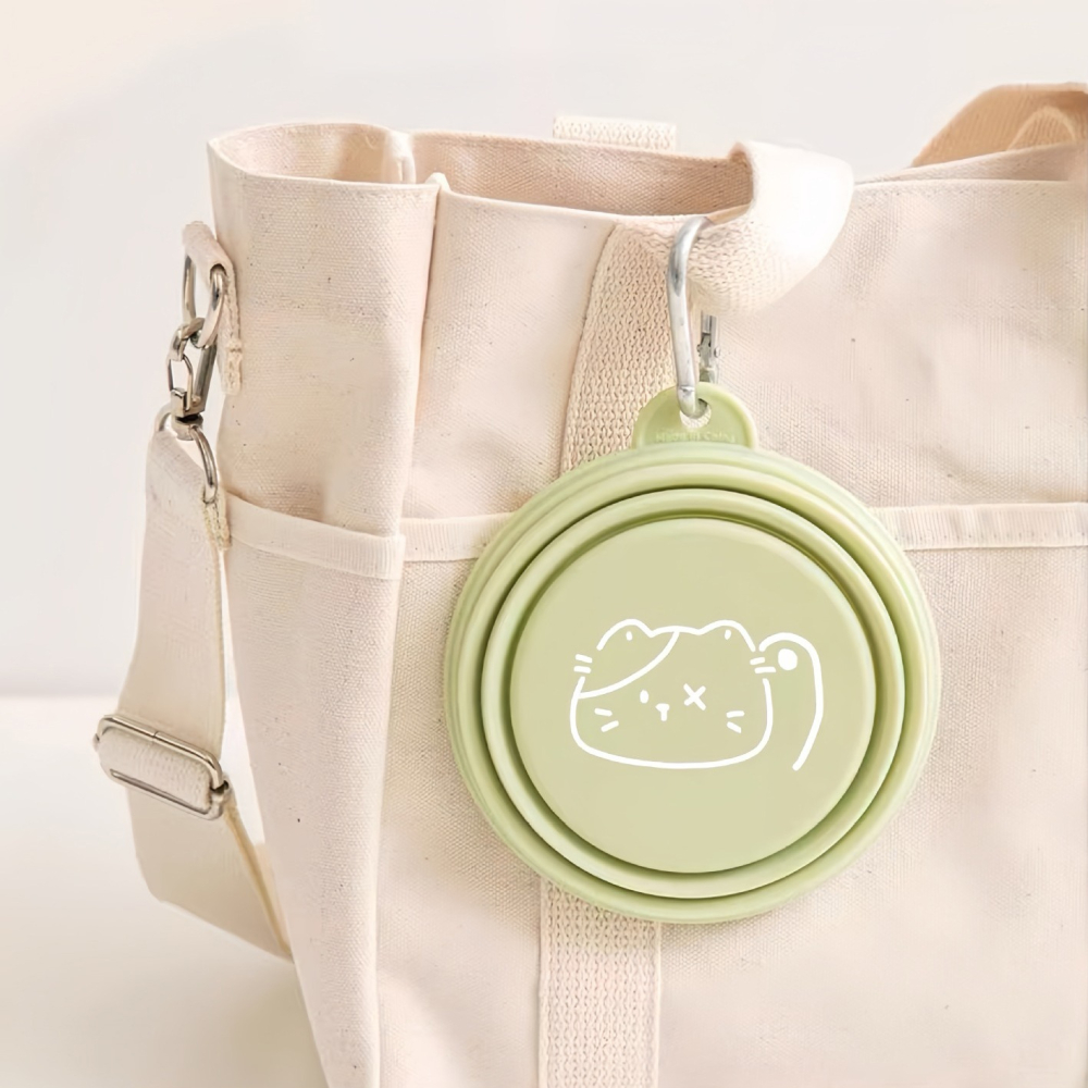 【汪喵森活】 13/15cm 馬卡龍 折疊碗 寵物外出碗 矽膠折疊碗 附扣環 摺疊碗 狗外出碗 狗碗 外出矽膠碗 外出碗-細節圖4