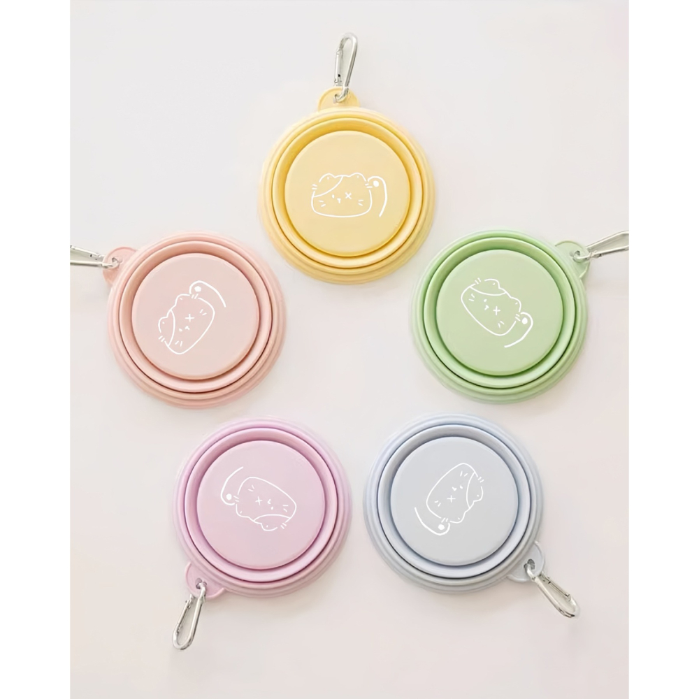 【汪喵森活】 13/15cm 馬卡龍 折疊碗 寵物外出碗 矽膠折疊碗 附扣環 摺疊碗 狗外出碗 狗碗 外出矽膠碗 外出碗-細節圖6