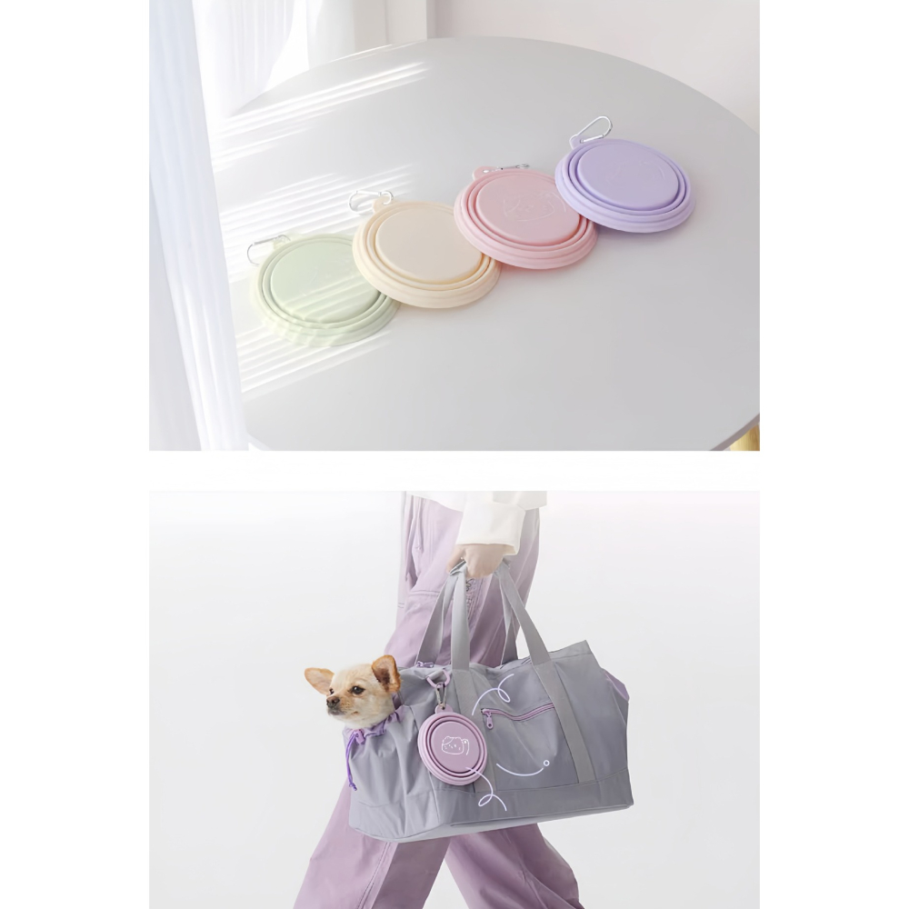 【汪喵森活】 13/15cm 馬卡龍 折疊碗 寵物外出碗 矽膠折疊碗 附扣環 摺疊碗 狗外出碗 狗碗 外出矽膠碗 外出碗-細節圖8