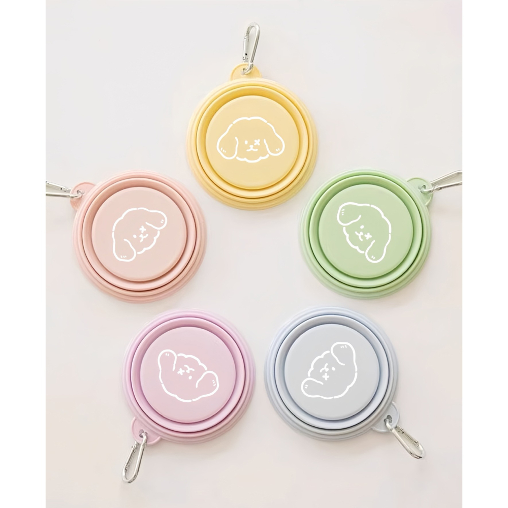 【汪喵森活】 13/15cm 馬卡龍 折疊碗 寵物外出碗 矽膠折疊碗 附扣環 摺疊碗 狗外出碗 狗碗 外出矽膠碗 外出碗-細節圖10