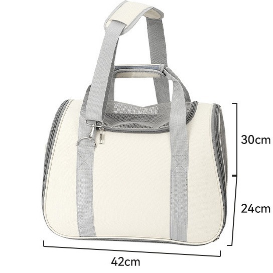 【汪喵森活】 灰白色 便攜手提單肩包 透氣舒適 寵物背包 寵物後背包 寵物外出包 貓外出包 貓狗背包 寵物帳篷 貓狗帳篷-細節圖7