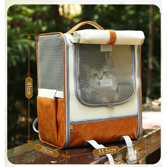 【汪喵森活】 加大! 透氣撞色後背包 捲簾小窗 寵物背包 寵物後背包 寵物外出包 貓外出包 貓狗背包 寵物帳篷 貓狗帳篷-細節圖8