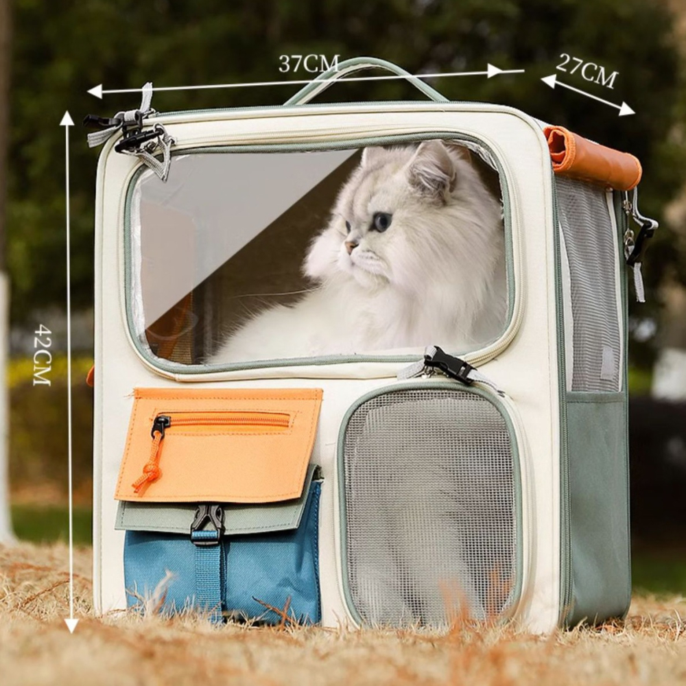 【汪喵森活】 加大! 旅行帆布外出背包 寵物帳棚 寵物背包 寵物後背包 寵物外出包 貓外出包 貓咪背包 狗背包 狗帳篷-細節圖8