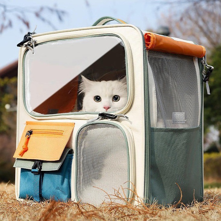 【汪喵森活】 加大! 旅行帆布外出背包 寵物帳棚 寵物背包 寵物後背包 寵物外出包 貓外出包 貓咪背包 狗背包 狗帳篷-細節圖9