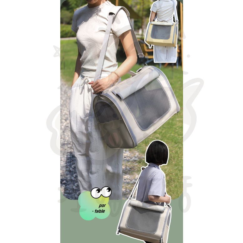 【汪喵森活】 便攜外出包 捲廉小窗 透氣舒適 寵物背包 寵物帳篷 寵物外出包 貓外出包 貓狗背包 寵物太空包 貓狗帳篷-細節圖3