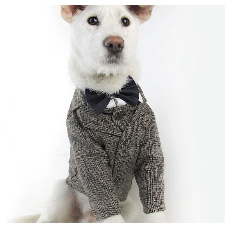 【汪喵森活】 寵物西裝 狗西裝 狗禮服 寵物衣服 寵物禮服 柯基 柴犬 婚禮 寵物襯衫 寵物生日 婚紗照 紅色黑色蝴蝶結-細節圖9