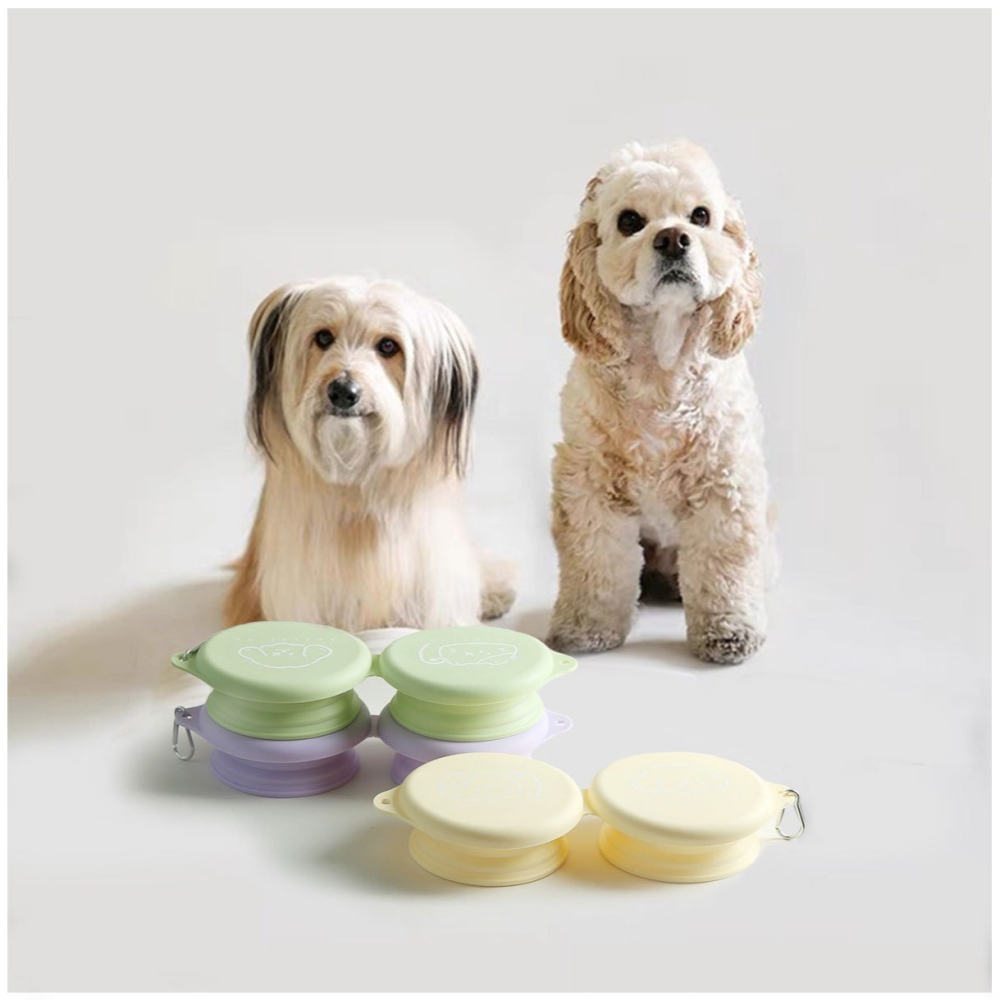 【汪喵森活】 馬卡龍 3色 外出折疊碗 寵物外出碗 二合一折疊碗 外出容器 雙碗 餵食 喝水 狗碗 寵物碗 旅行碗-細節圖10