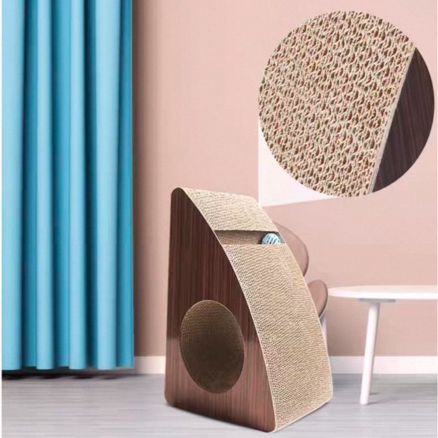 【汪喵森活】可超商 三角型 貓抓板 三角貓抓板 拱面 鈴鐺 瓦楞紙 貓用 磨爪 洞穴貓抓板 貓草 貓咪玩具 貓咪用品-細節圖3