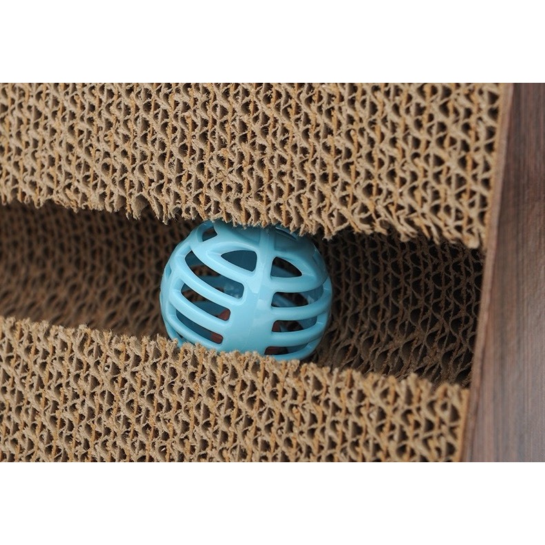 【汪喵森活】可超商 三角型 貓抓板 三角貓抓板 拱面 鈴鐺 瓦楞紙 貓用 磨爪 洞穴貓抓板 貓草 貓咪玩具 貓咪用品-細節圖8