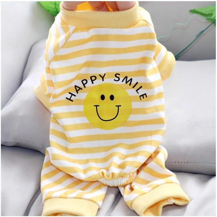 【汪喵森活】 春秋款 微笑 笑臉 寵物打底衣 寵物睡衣 寵物衣服 狗衣服 比熊 貴賓 貓咪 寵物四腳衣 寵物服飾 貓衣服-細節圖4