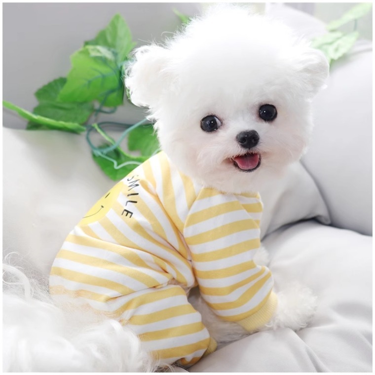【汪喵森活】 春秋款 微笑 笑臉 寵物打底衣 寵物睡衣 寵物衣服 狗衣服 比熊 貴賓 貓咪 寵物四腳衣 寵物服飾 貓衣服-細節圖6