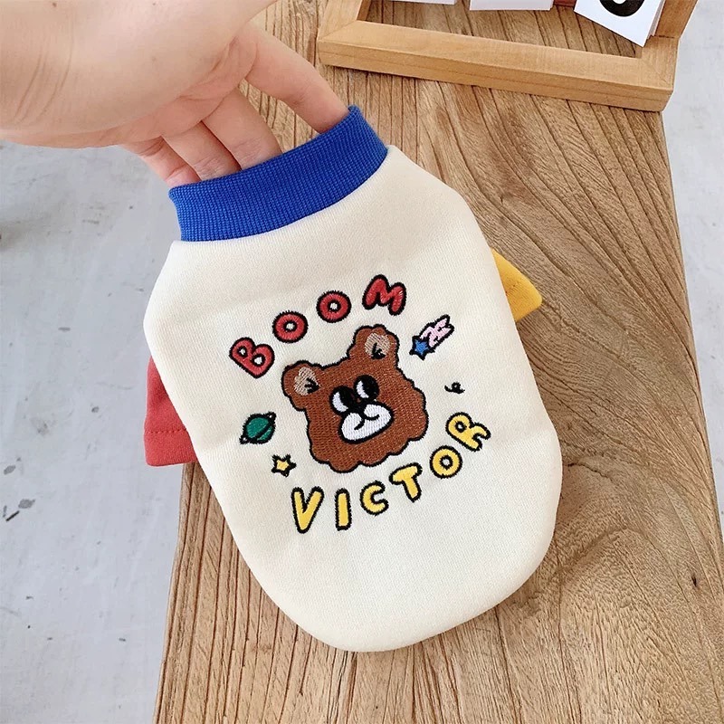 【汪喵森活】 BOOM 星球熊熊 撞色衛衣 加絨 保暖 狗衣服 寵物服飾 貓狗衣服 貴賓 比熊 吉娃娃 馬爾濟斯 博美-細節圖3