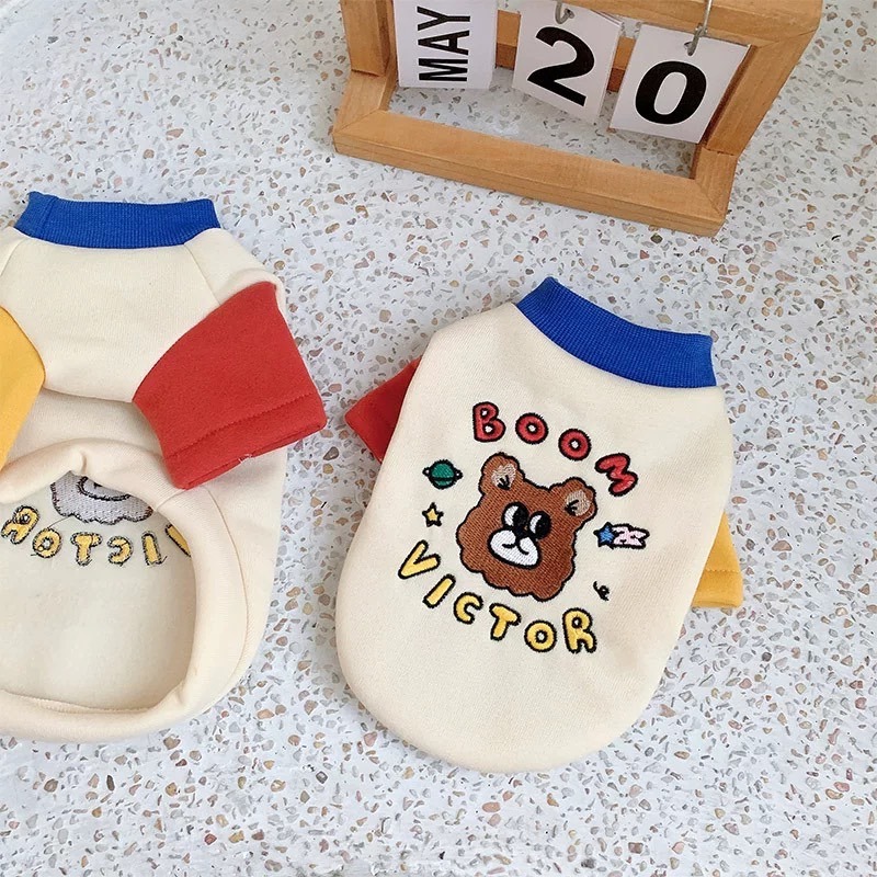 【汪喵森活】 BOOM 星球熊熊 撞色衛衣 加絨 保暖 狗衣服 寵物服飾 貓狗衣服 貴賓 比熊 吉娃娃 馬爾濟斯 博美-細節圖5