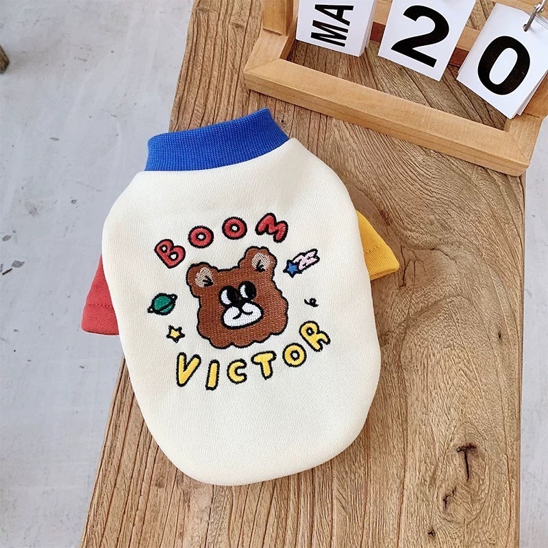 【汪喵森活】 BOOM 星球熊熊 撞色衛衣 加絨 保暖 狗衣服 寵物服飾 貓狗衣服 貴賓 比熊 吉娃娃 馬爾濟斯 博美-細節圖7