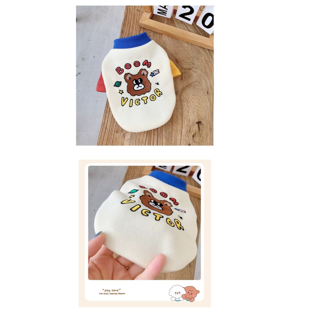 【汪喵森活】 BOOM 星球熊熊 撞色衛衣 加絨 保暖 狗衣服 寵物服飾 貓狗衣服 貴賓 比熊 吉娃娃 馬爾濟斯 博美-細節圖8