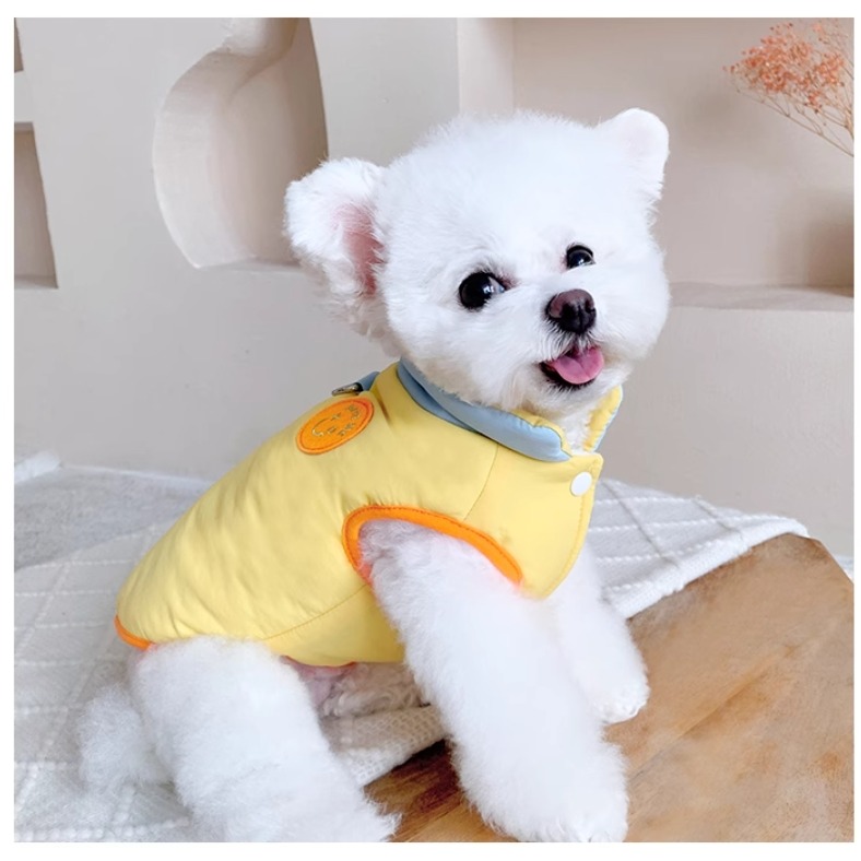 【汪喵森活】 XO笑臉 3色加絨背心 可牽引 保暖 狗衣服 比熊 博美 貴賓 貓咪 小型犬 吉娃娃 秋冬服飾 馬爾濟斯-細節圖5