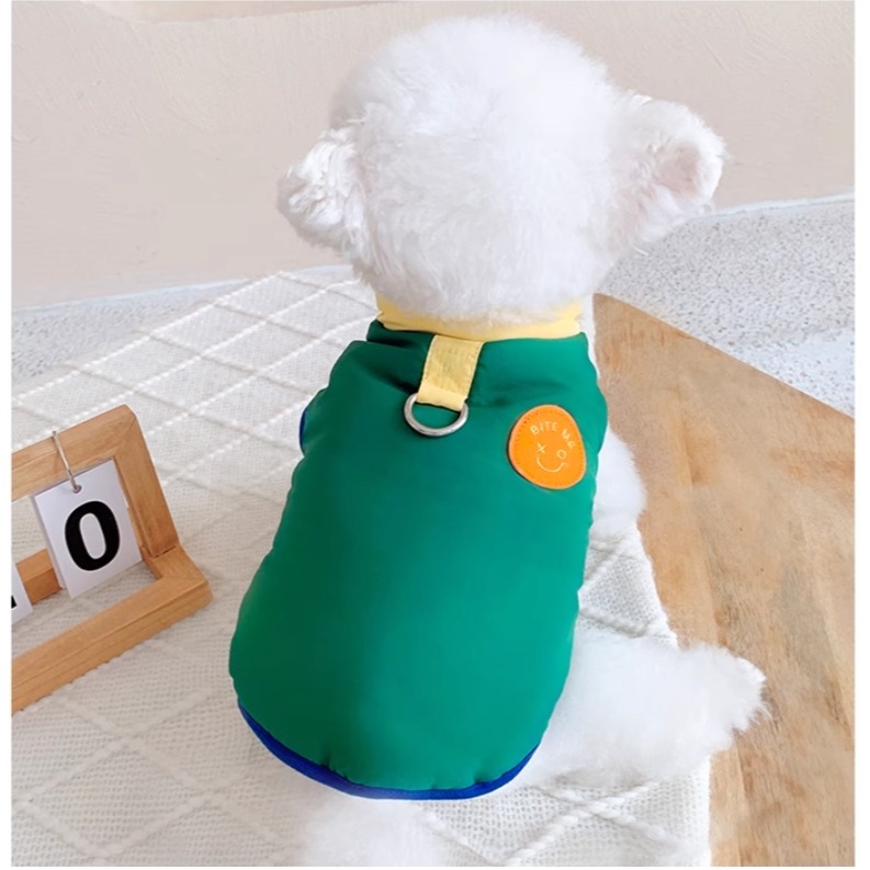 【汪喵森活】 XO笑臉 3色加絨背心 可牽引 保暖 狗衣服 比熊 博美 貴賓 貓咪 小型犬 吉娃娃 秋冬服飾 馬爾濟斯-細節圖7