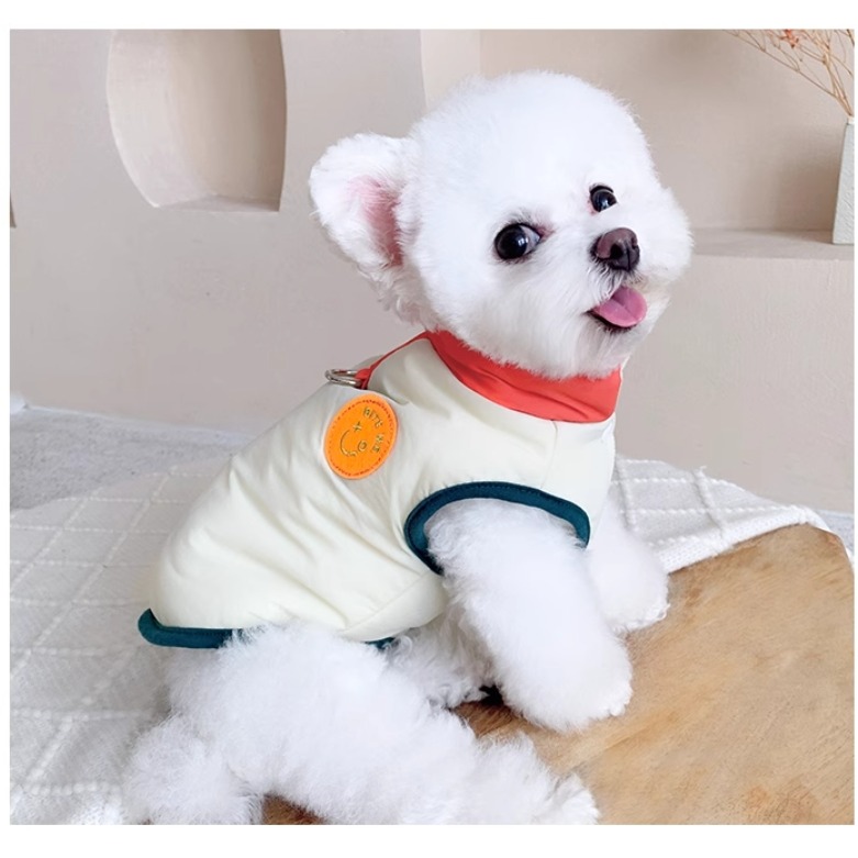 【汪喵森活】 XO笑臉 3色加絨背心 可牽引 保暖 狗衣服 比熊 博美 貴賓 貓咪 小型犬 吉娃娃 秋冬服飾 馬爾濟斯-細節圖9