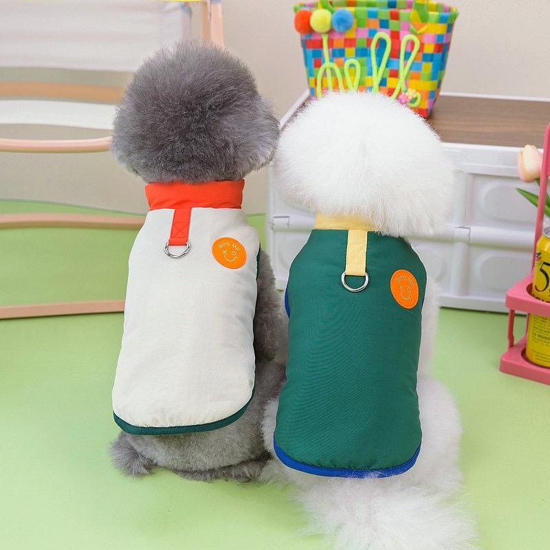 【汪喵森活】 XO笑臉 3色加絨背心 可牽引 保暖 狗衣服 比熊 博美 貴賓 貓咪 小型犬 吉娃娃 秋冬服飾 馬爾濟斯-細節圖10