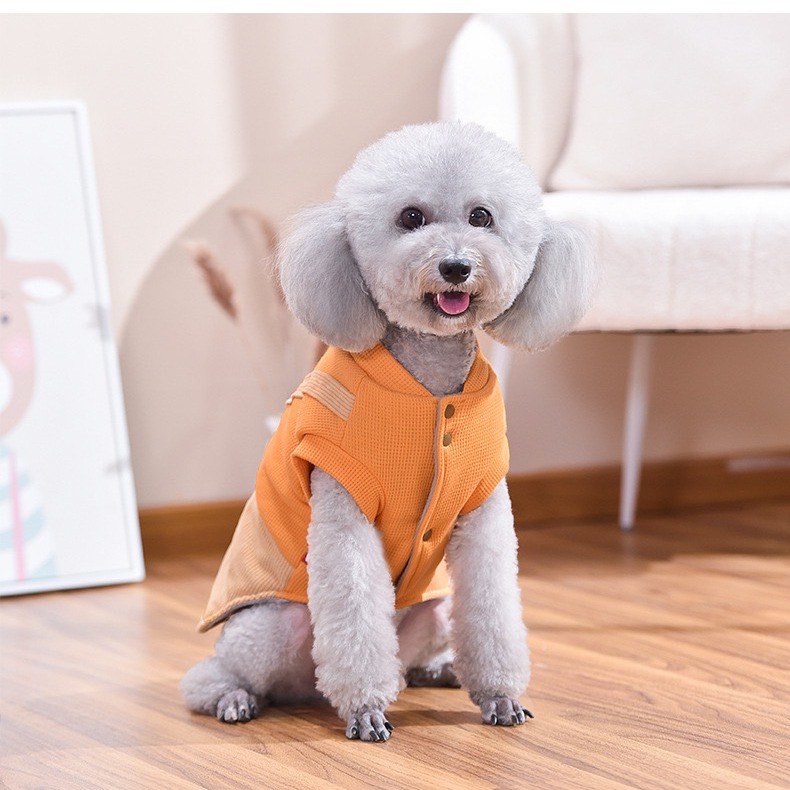 【汪喵森活】 漢堡 假兩件 吊帶裙 18kg內 牽引扣 狗衣服 比熊 博美 貴賓 貓咪 秋冬服飾 米克斯 柴犬 比熊-細節圖8